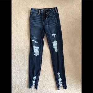 High Rise American Eagle Ripped Jeans